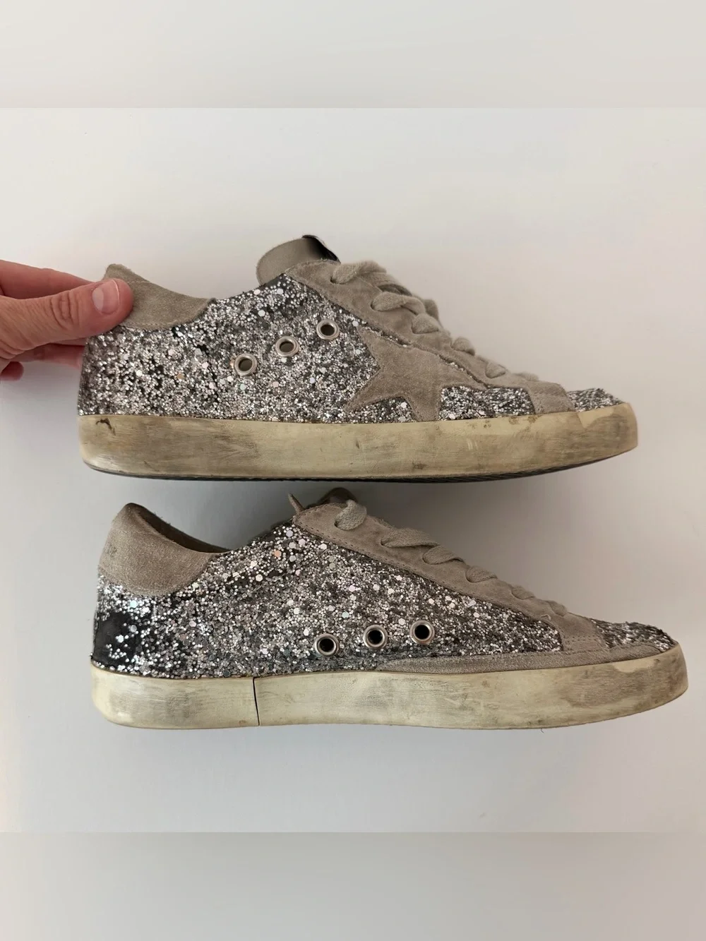 Golden Goose Super-Star Glitter Sneakers, Size 36 (US 7)